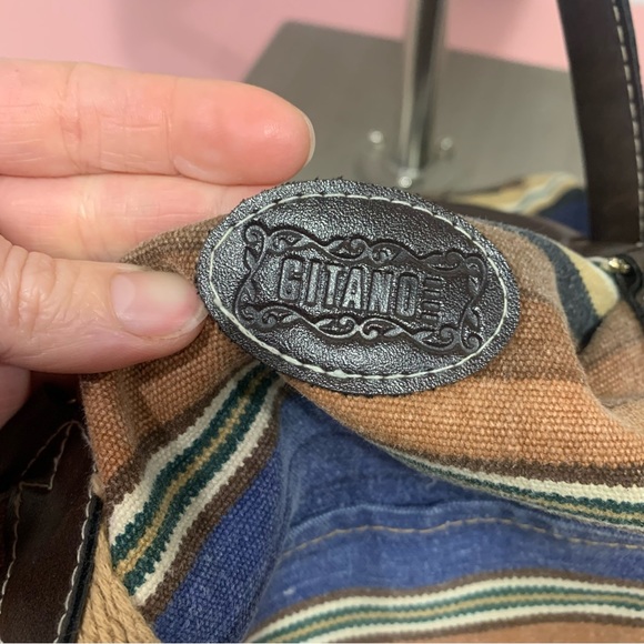 GITANO Vintage Aztec Style Print Duffle Bag / Carry-On Bag / Canvas Bag / BoHo - Picture 3 of 11